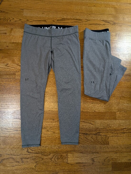 Under Armour Pants - Under Armour ColdGear Fleece Lined Gray Leggings Lot of 2 Women's XL
